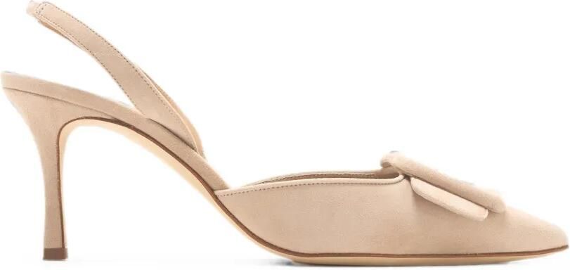 Manolo Blahnik MAYSLI slingback pumps met gesp-detail Beige