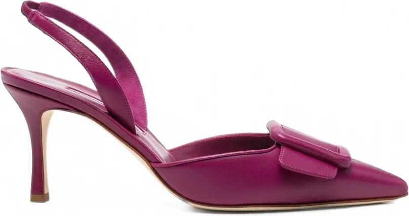 Manolo Blahnik Maysli slingback pumps met gesp-detail Paars