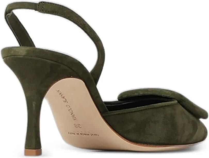Manolo Blahnik Maysli suède pumps met gesp-detail Groen - Foto 2