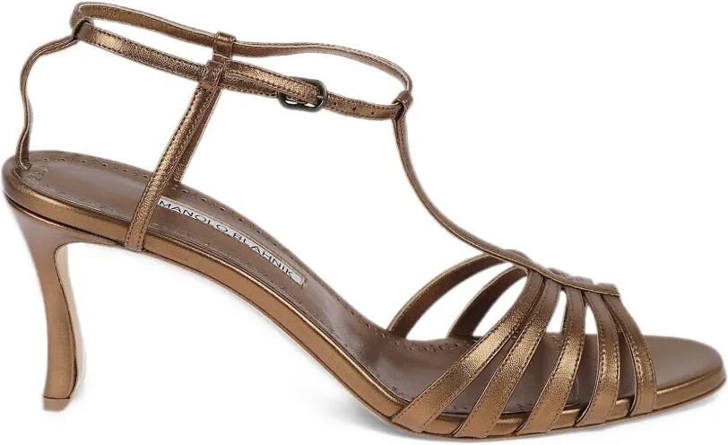 Manolo Blahnik metallic leather sandals Bruin