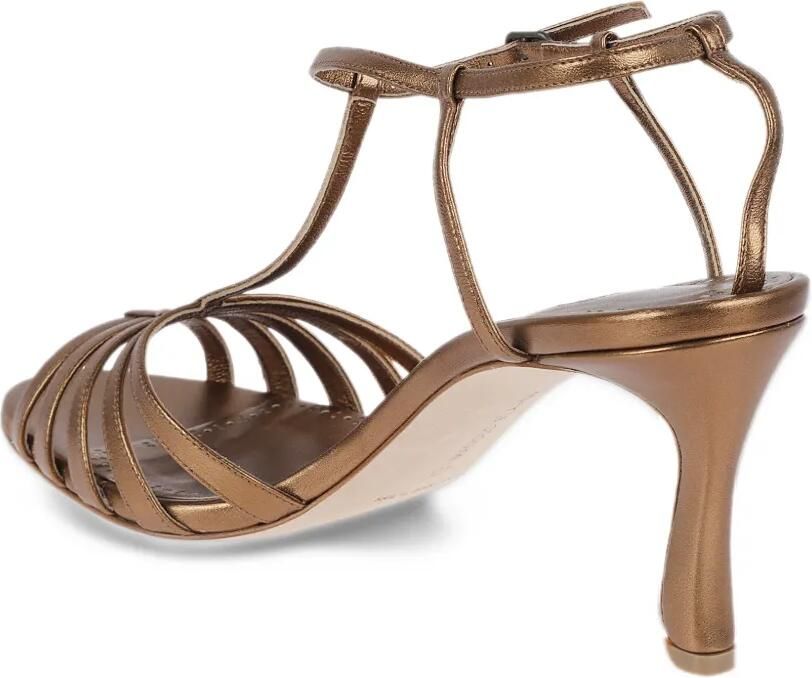 Manolo Blahnik metallic leather sandals Bruin - Foto 3