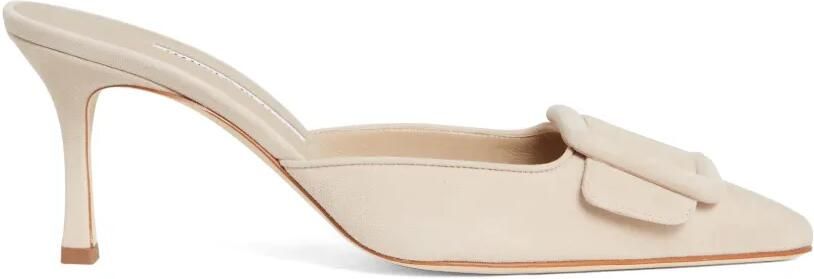 Manolo Blahnik Muiltjes met gespdetail Beige