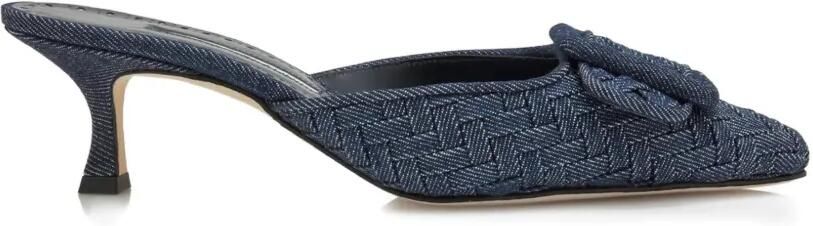 Manolo Blahnik Muiltjes met puntige neus Blauw