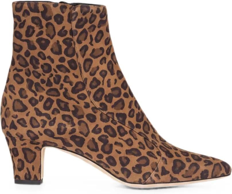 Manolo Blahnik Myconia enkellaarzen met luipaardprint Bruin