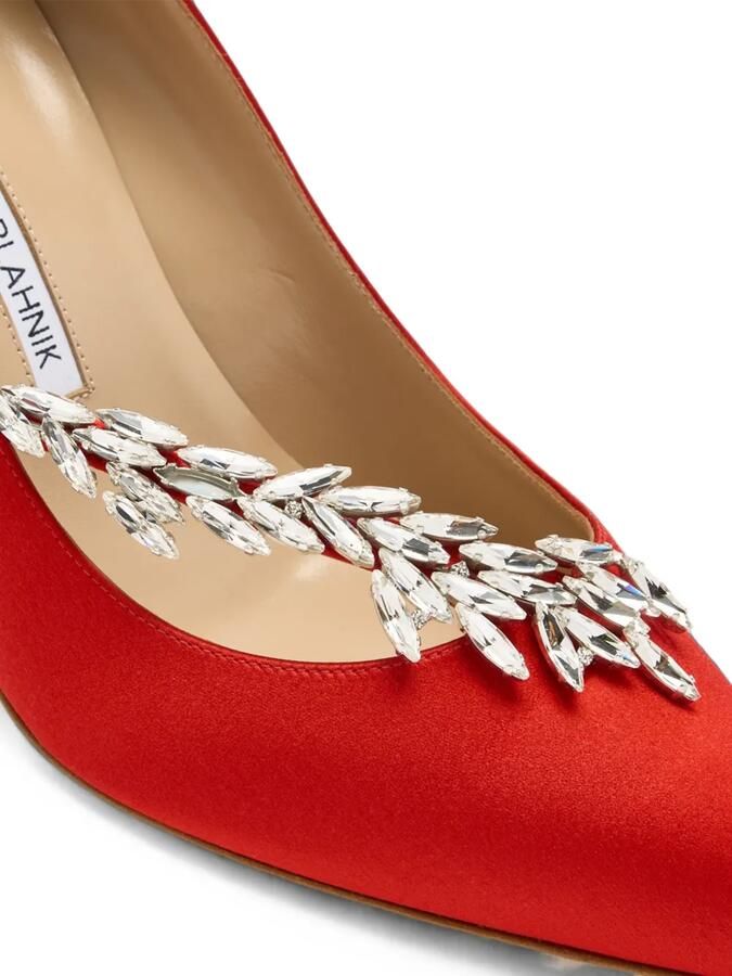 Manolo Blahnik Nadira crystal-embellished pumps Rood - Foto 2