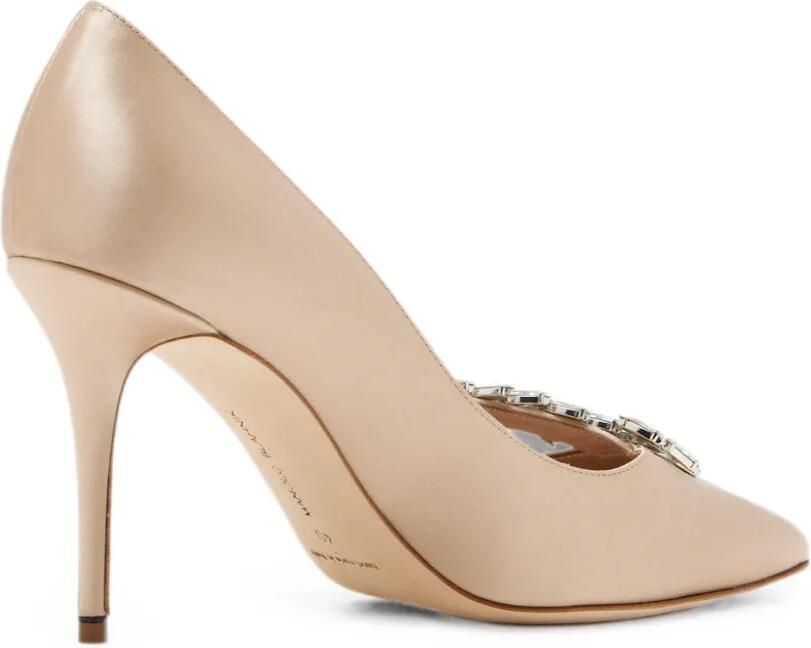 Manolo Blahnik Nadira pumps met puntige neus en kristallen Beige - Foto 4