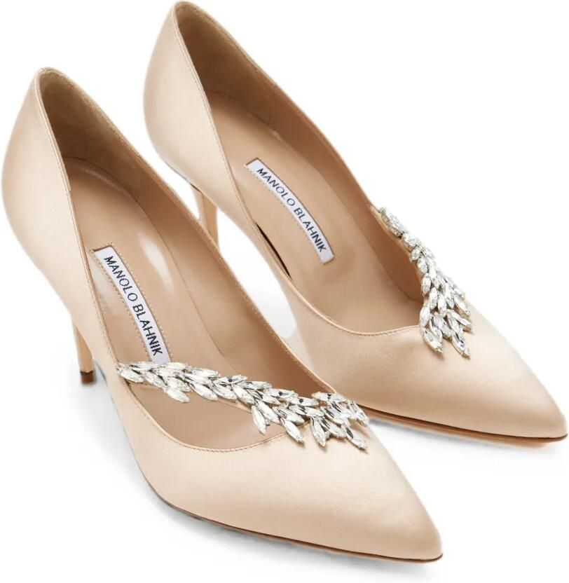 Manolo Blahnik Nadira pumps met puntige neus en kristallen Beige - Foto 2