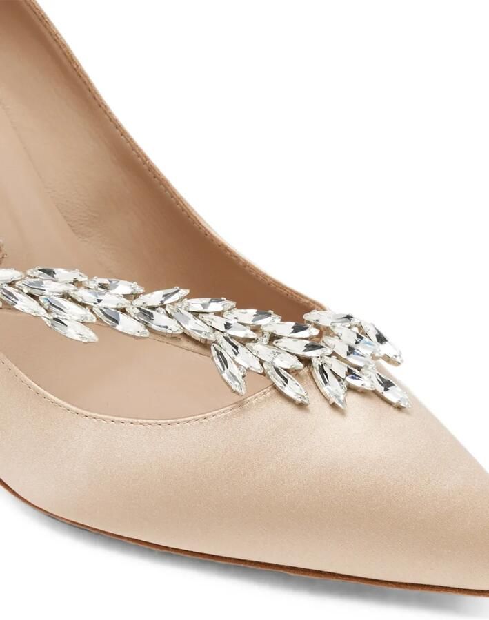 Manolo Blahnik Nadira pumps met puntige neus en kristallen Beige - Foto 3
