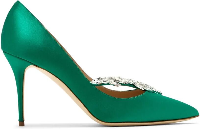Manolo Blahnik Nadira pumps verfraaid met kristallen Groen