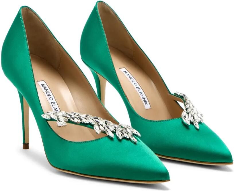 Manolo Blahnik Nadira pumps verfraaid met kristallen Groen - Foto 3