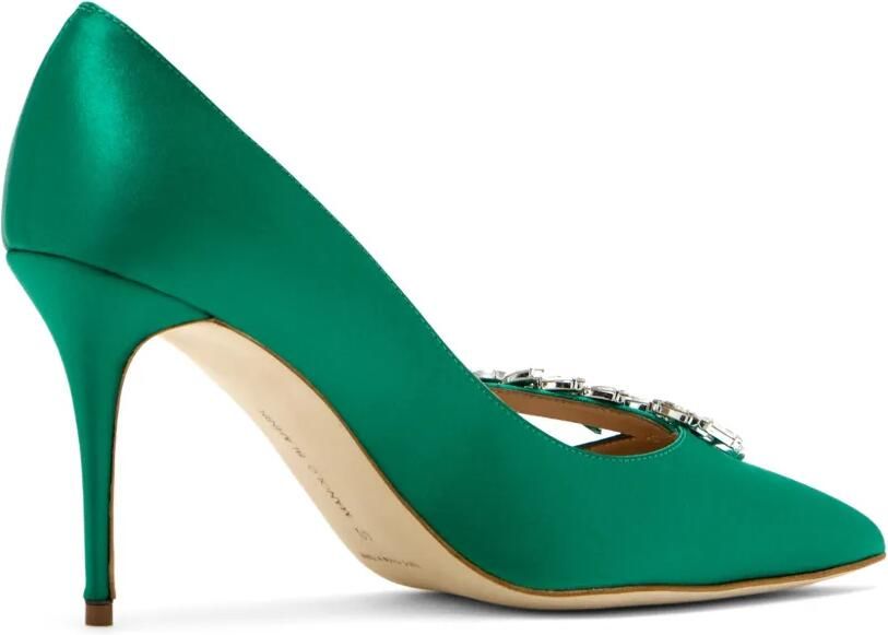 Manolo Blahnik Nadira pumps verfraaid met kristallen Groen - Foto 4