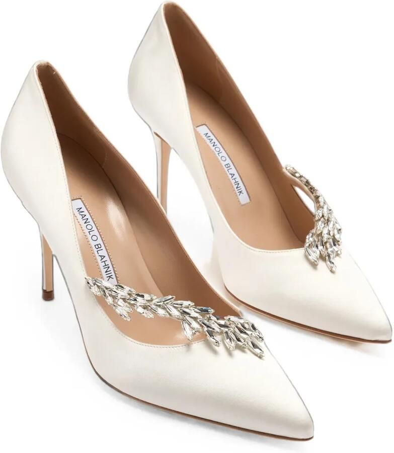 Manolo Blahnik Nadira pumps verfraaid met kristallen Wit - Foto 2
