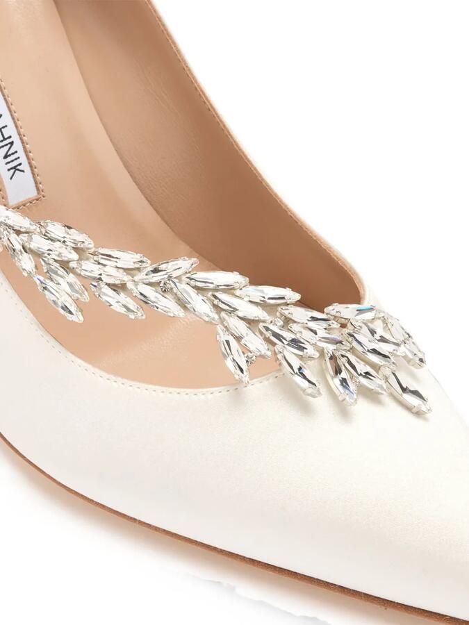 Manolo Blahnik Nadira pumps verfraaid met kristallen Wit - Foto 3
