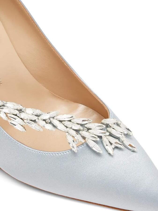 Manolo Blahnik Nadira satijnen pumps verfraaid met kristallen Blauw - Foto 2
