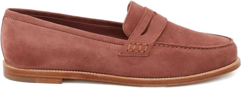 Manolo Blahnik Perrita suède loafers met ronde hals Bruin