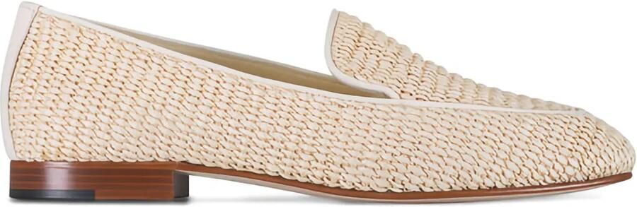 Manolo Blahnik Pitakara raffia loafers Beige