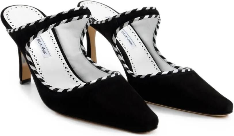 Manolo Blahnik Pura Visconti Hydra 090 muiltjes met gevlochten afwerking Zwart - Foto 3