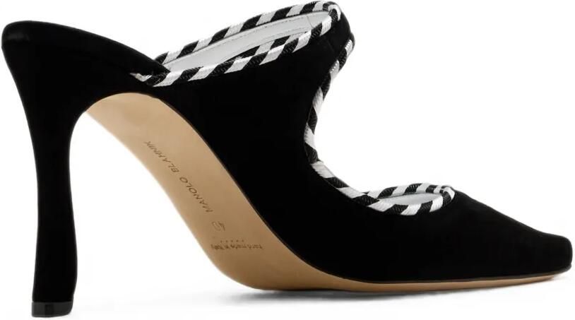Manolo Blahnik Pura Visconti Hydra 090 muiltjes met gevlochten afwerking Zwart - Foto 4