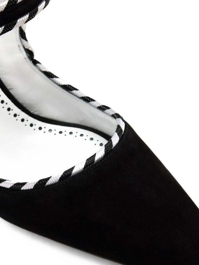 Manolo Blahnik Pura Visconti Hydra 090 muiltjes met gevlochten afwerking Zwart - Foto 2