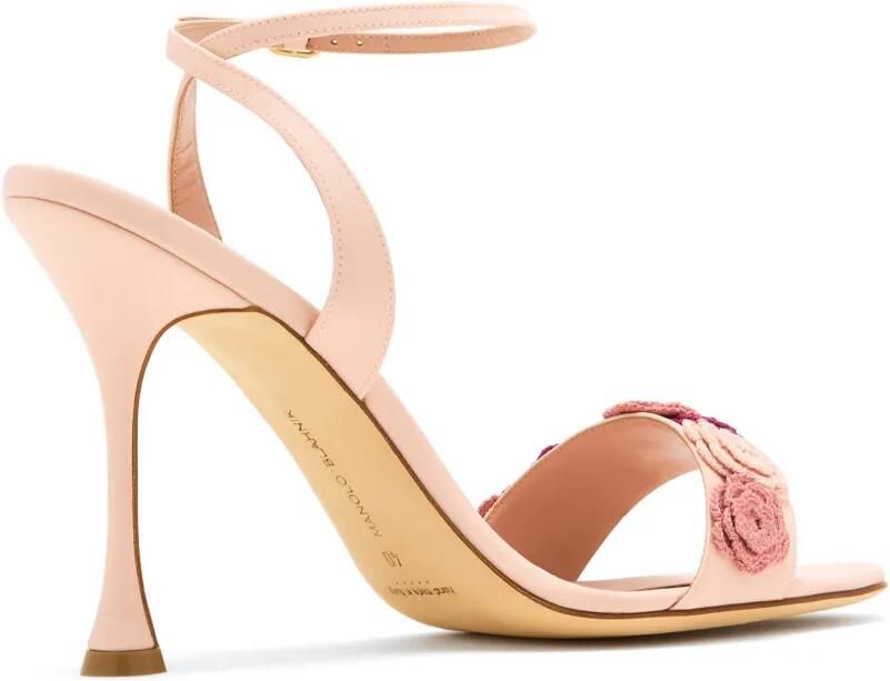 Manolo Blahnik Raosnu sandalen met bloemapplicatie Roze - Foto 4