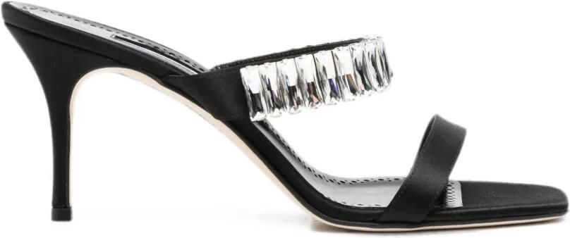 Manolo Blahnik Sakobay sandalen verfraaid met kristallen Zwart