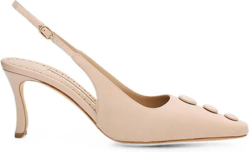 Manolo Blahnik Slingback pumps met knoopdetail Beige