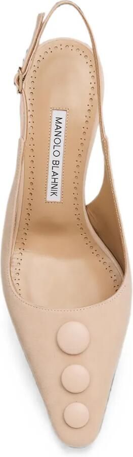 Manolo Blahnik Slingback pumps met knoopdetail Beige - Foto 4