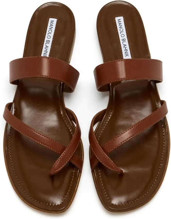 Manolo Blahnik Susa leren sandalen Bruin - Foto 2