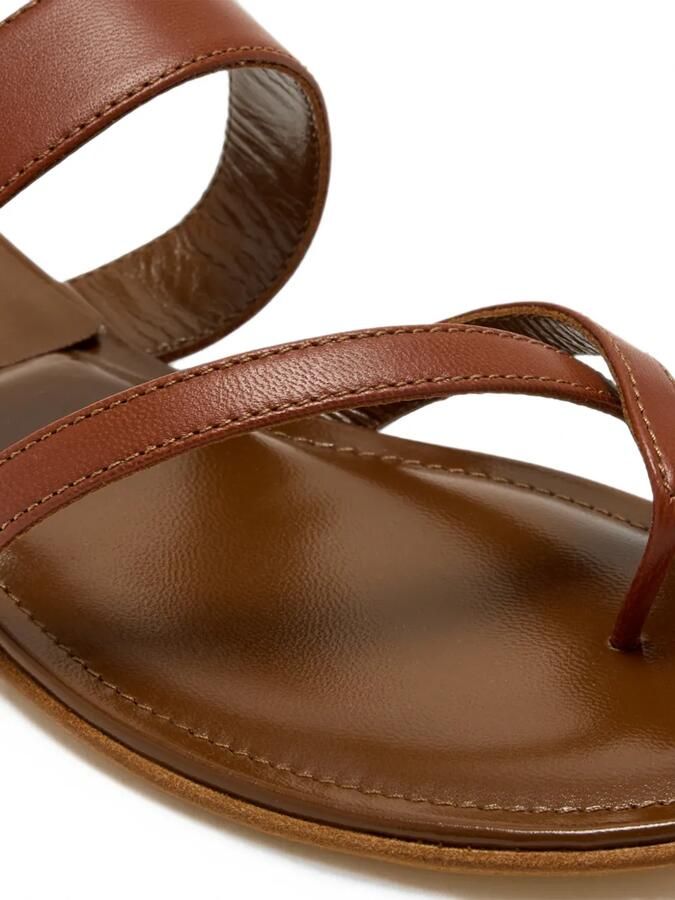 Manolo Blahnik Susa leren sandalen Bruin - Foto 3