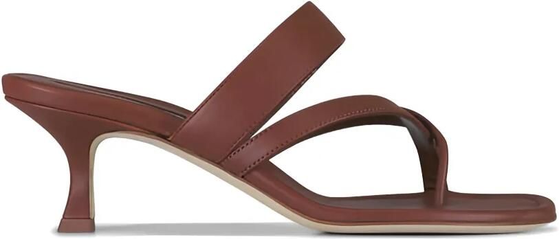 Manolo Blahnik Susa leren sandalen met bandjes Bruin
