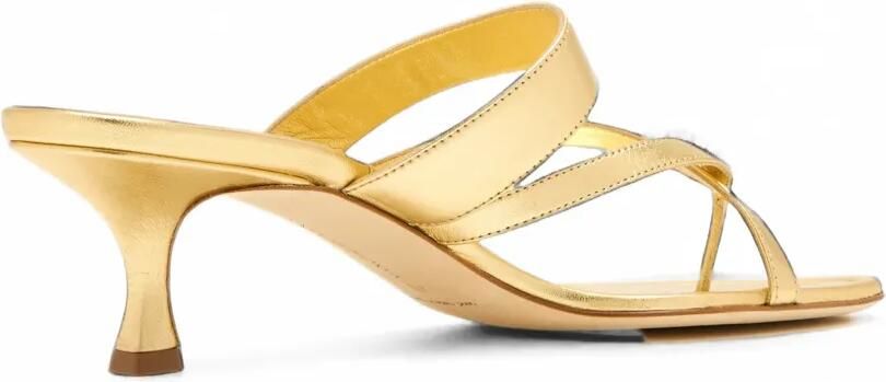 Manolo Blahnik Susa leren sandalen met bandjes Goud - Foto 4