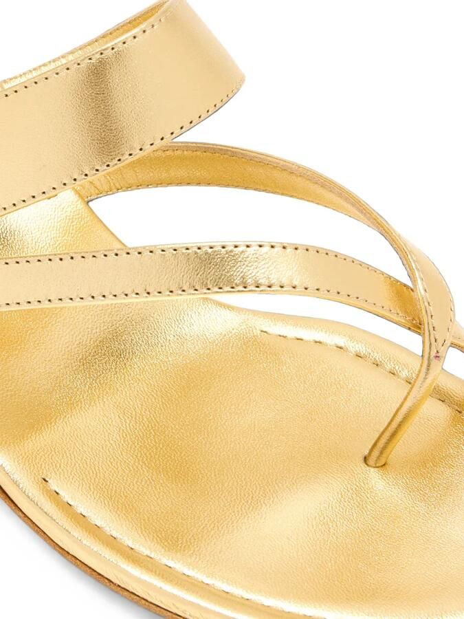 Manolo Blahnik Susa leren sandalen met bandjes Goud - Foto 2