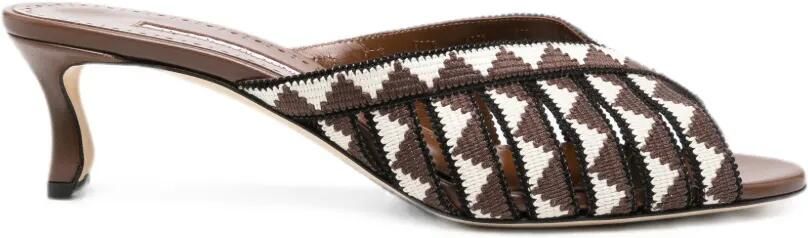 Manolo Blahnik Trofesamu wollen muiltjes Bruin