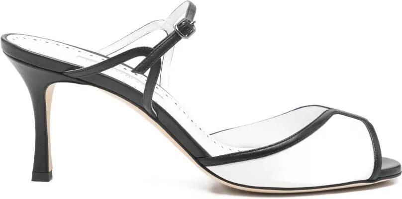 Manolo Blahnik Versari leren sandalen Wit