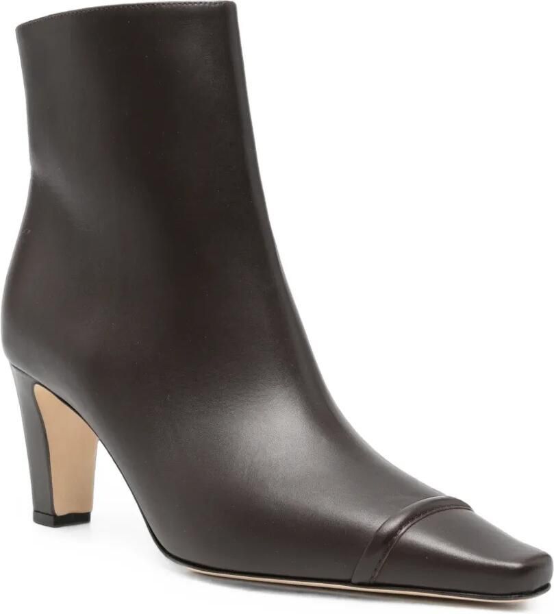 Manolo Blahnik Vivecal Visconti leren enkellaarzen Bruin