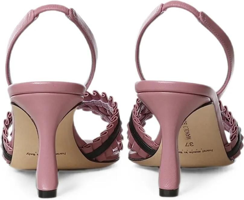 Manolo Blahnik Volusan slingback sandalen met ruches Roze - Foto 2