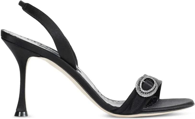 Manolo Blahnik Zutosan sandalen verfraaid met kristallen Zwart