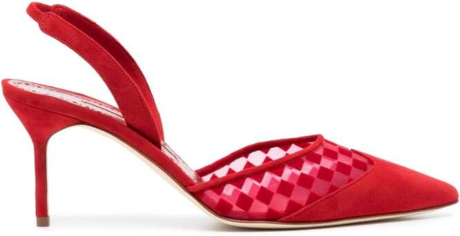 Manolo Blahnik Mingosli 70mm slingback pumps Rood