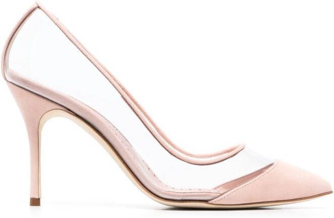 Manolo Blahnik Pachana doorzichtige pumps Roze