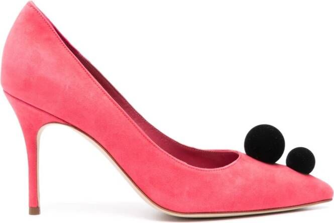 Manolo Blahnik Piera suède pumps Roze