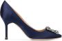 Manolo Blahnik 90 mm Hangisi pumps Blauw - Thumbnail 1
