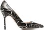 Manolo Blahnik Stiletto pumps met slangenhuid-effect Bruin - Thumbnail 1
