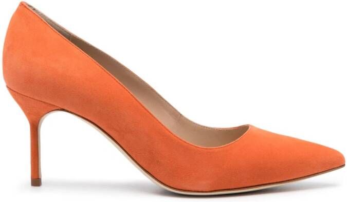 Manolo Blahnik Tora suède pumps Oranje