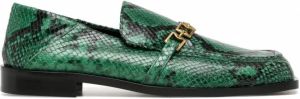 Manu Atelier Loafers met slangenhuid-effect Groen