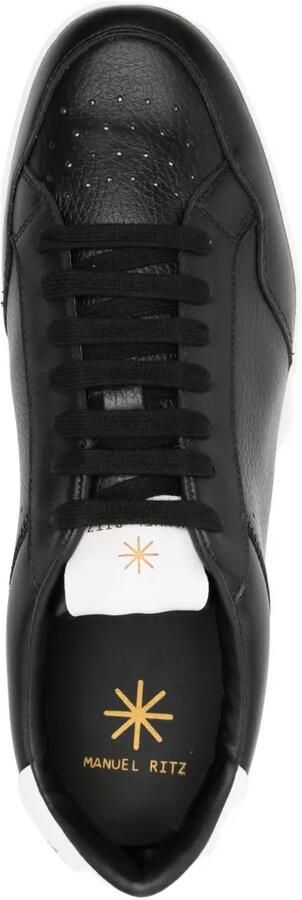 Manuel Ritz Geperforeerde leren sneakers Zwart - Foto 4