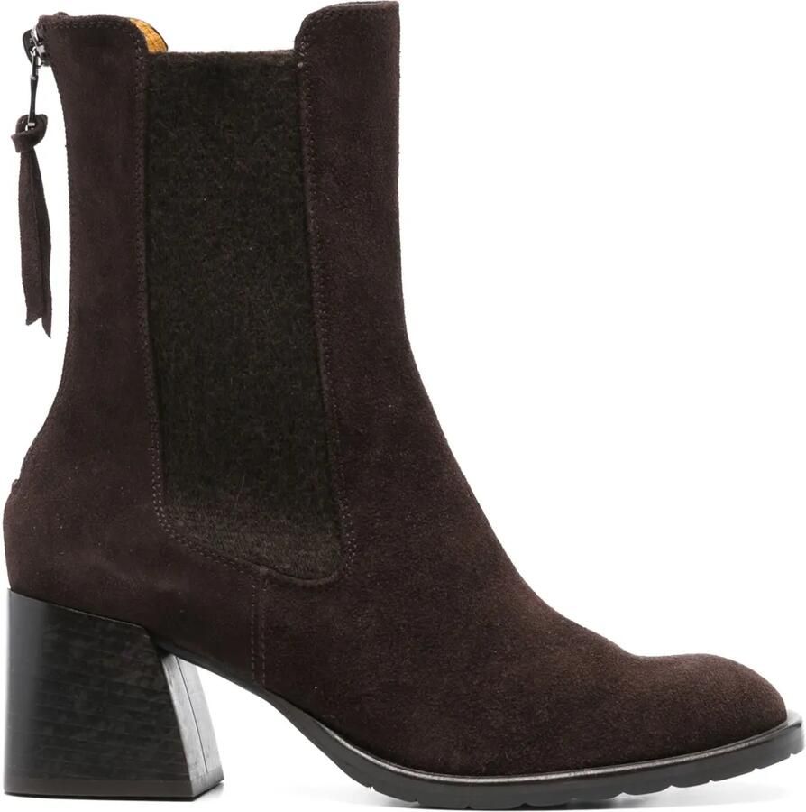 Mara bini 60 mm suède enkellaarzen Bruin
