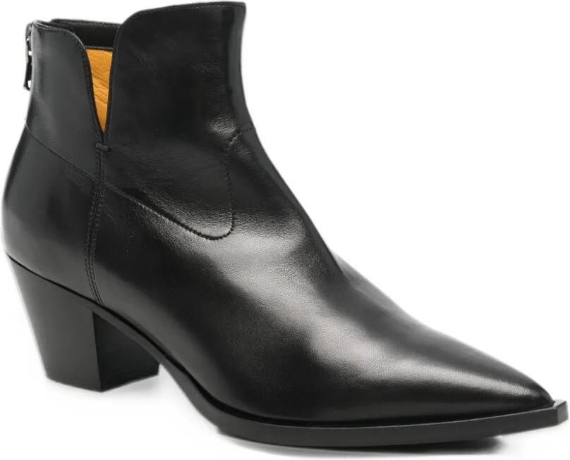 Mara bini pointed-toe leather ankle boots Zwart - Foto 3