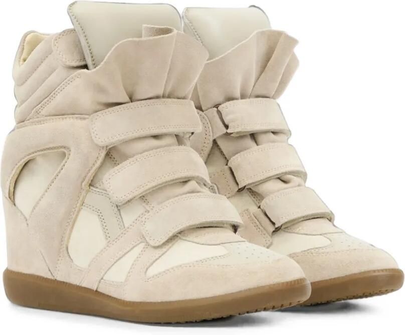 MARANT Bekett sneakers met sleehak Beige - Foto 4