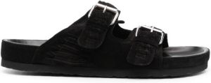 MARANT open-toe leather slides Zwart