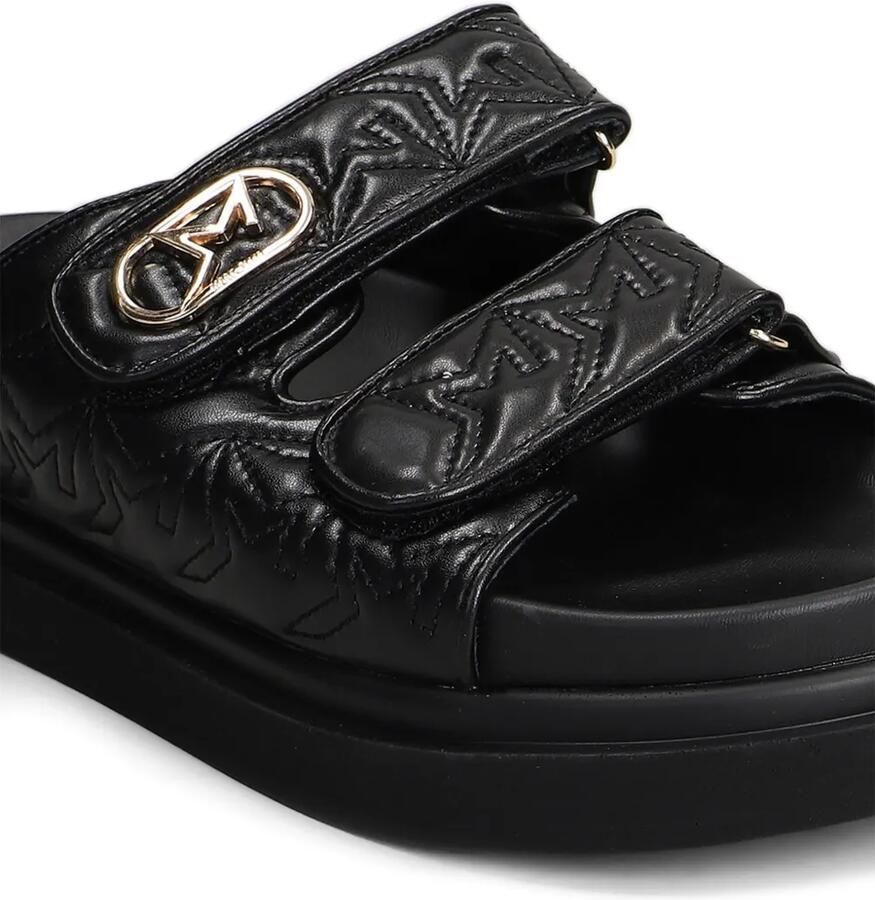 Marc Ellis Calipso 002 sandalen met klittenband en logoplakkaat Zwart - Foto 2